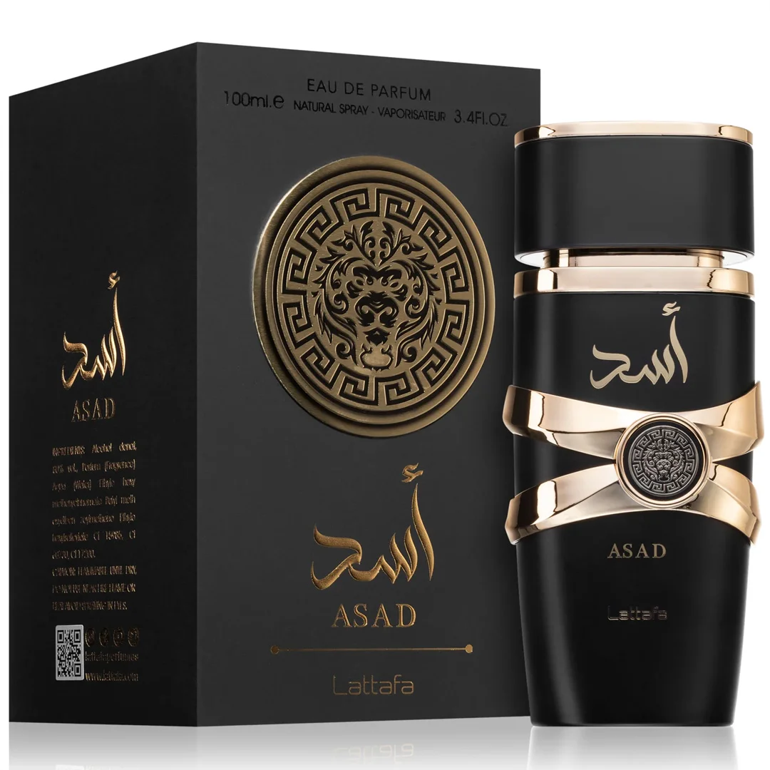 Asad Lattafa Perfume Âmbar Masculino Eau de Parfum 100ml