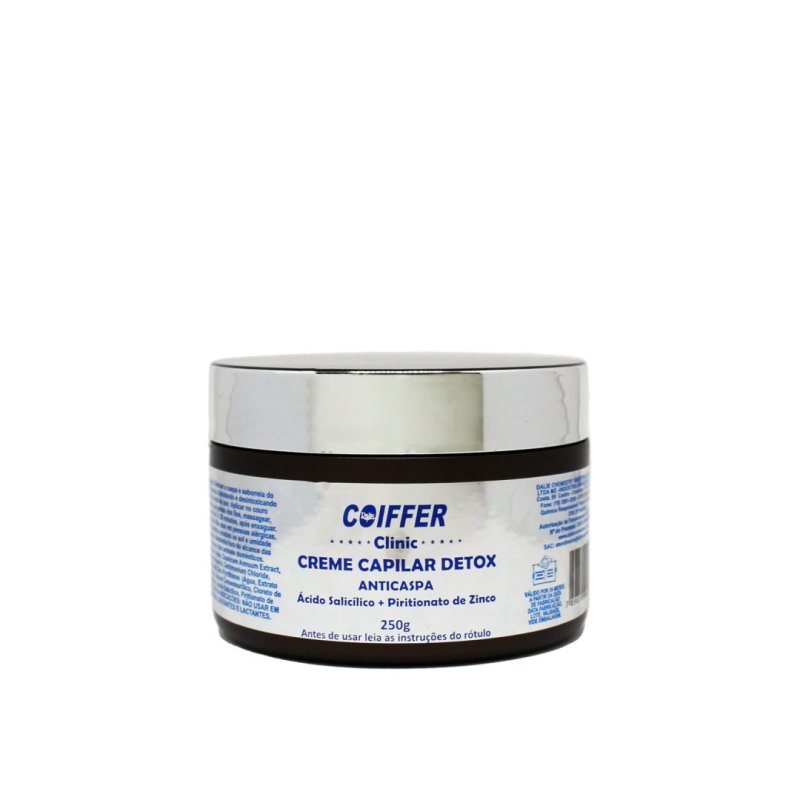 Creme Capilar Detox Coiffer 250g Anticaspa e Controle de Oleosidade