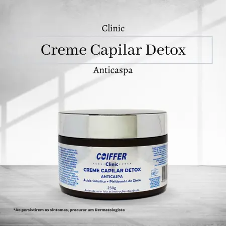 Creme Capilar Detox Coiffer 250g Anticaspa e Controle de Oleosidade