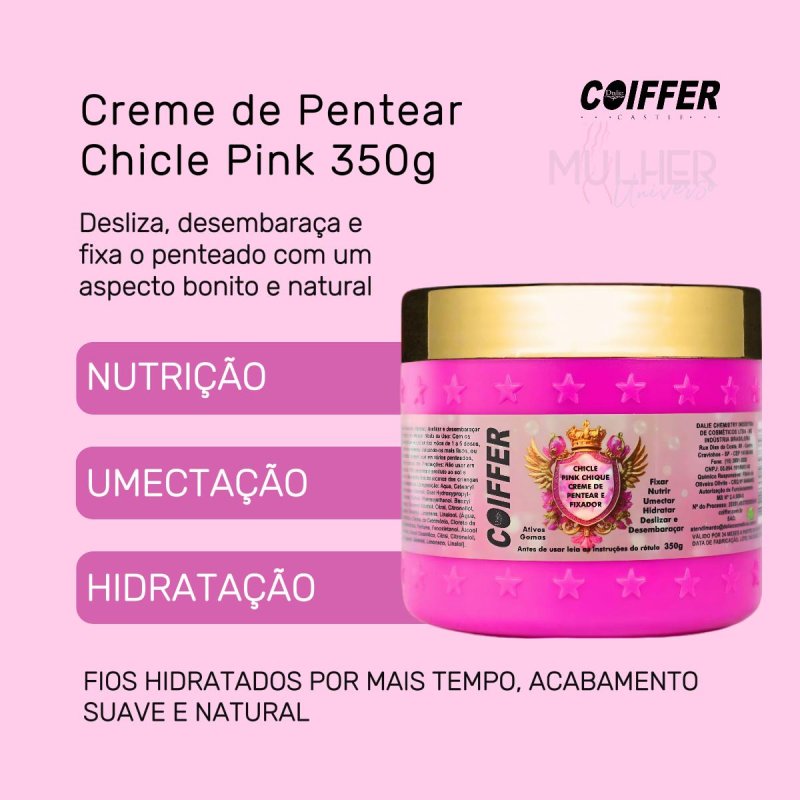 Creme de Pentear Chicle Pink Chique 350g Coiffer