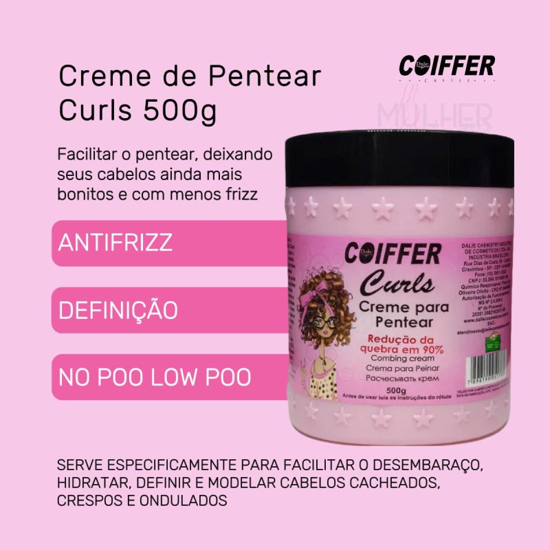 Creme para Pentear Curls 500g Hidratação e Definição de Cachos