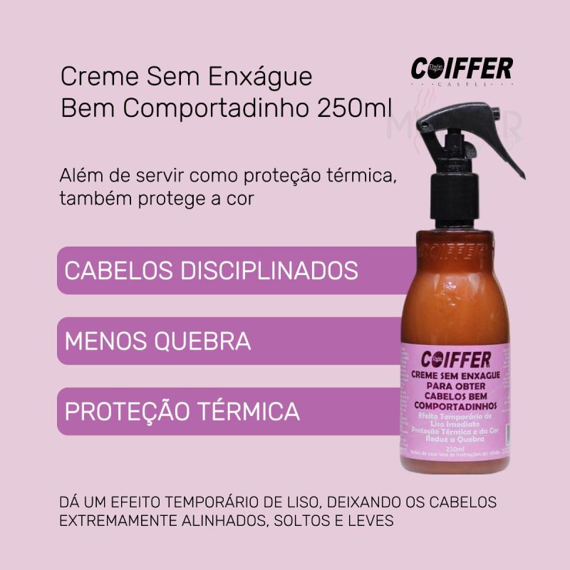 Creme Sem Enxágue Bem Comportadinho Coiffer 250ml