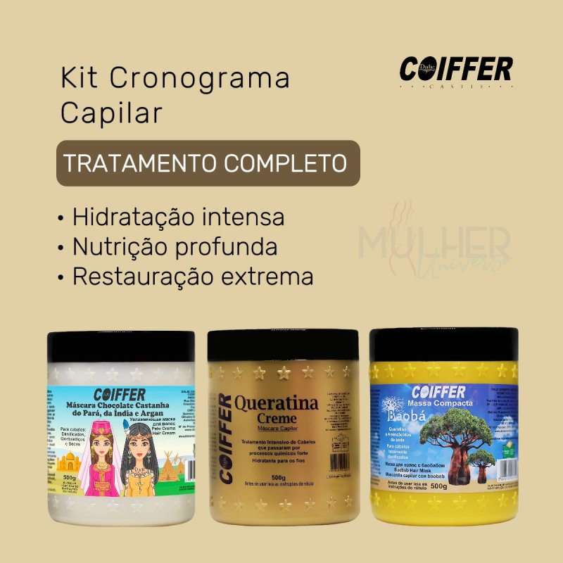 Cronograma Capilar para Cabelos Danificados Coiffer