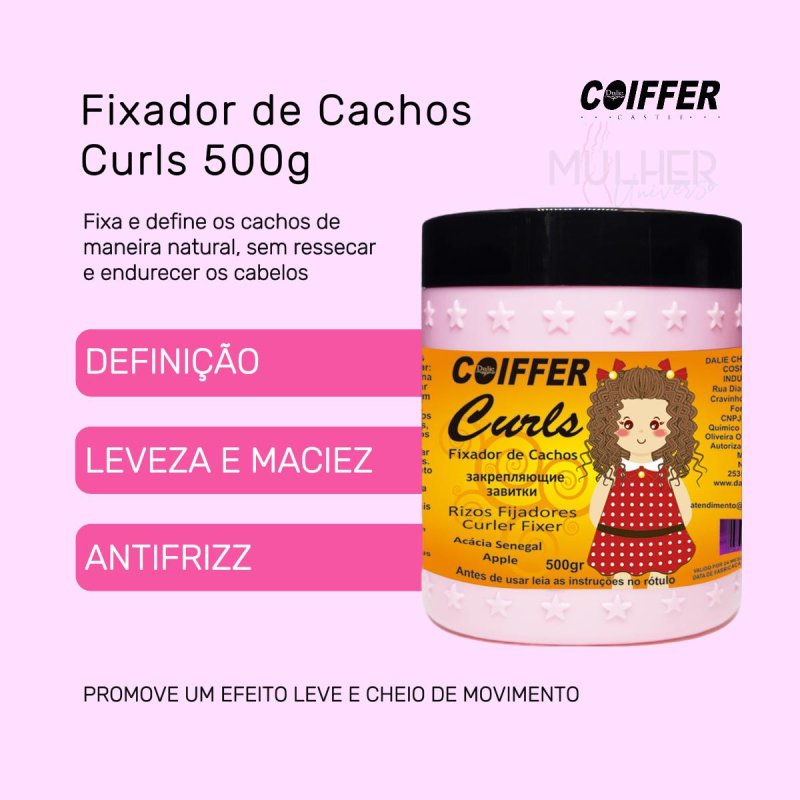 Fixador de Cachos Curls 500g Coiffer No Poo Low Poo