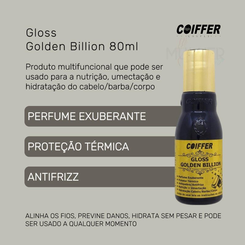 Gloss Golden Billion Coiffer 80ml Protetor Térmico