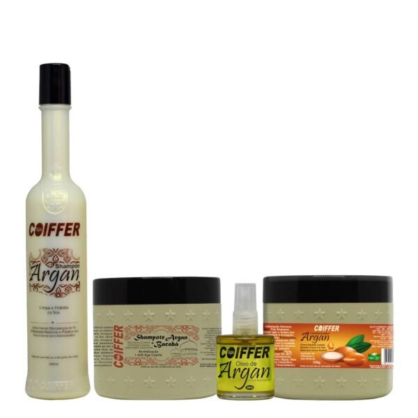 Kit Argan Coiffer 4 Unidades Nutrição e Hidratação Intensa