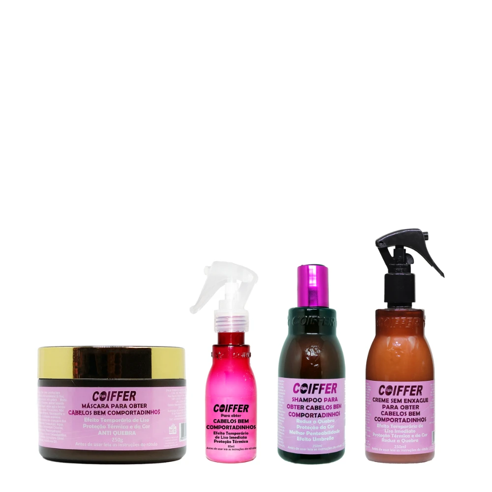Kit Cliente Cabelos Bem Comportadinhos Coiffer (4 unidades)
