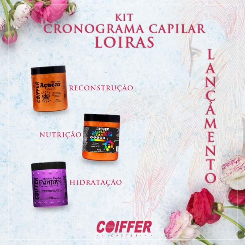 Kit Cronograma Capilar Loiras Coiffer Tratamento Completo