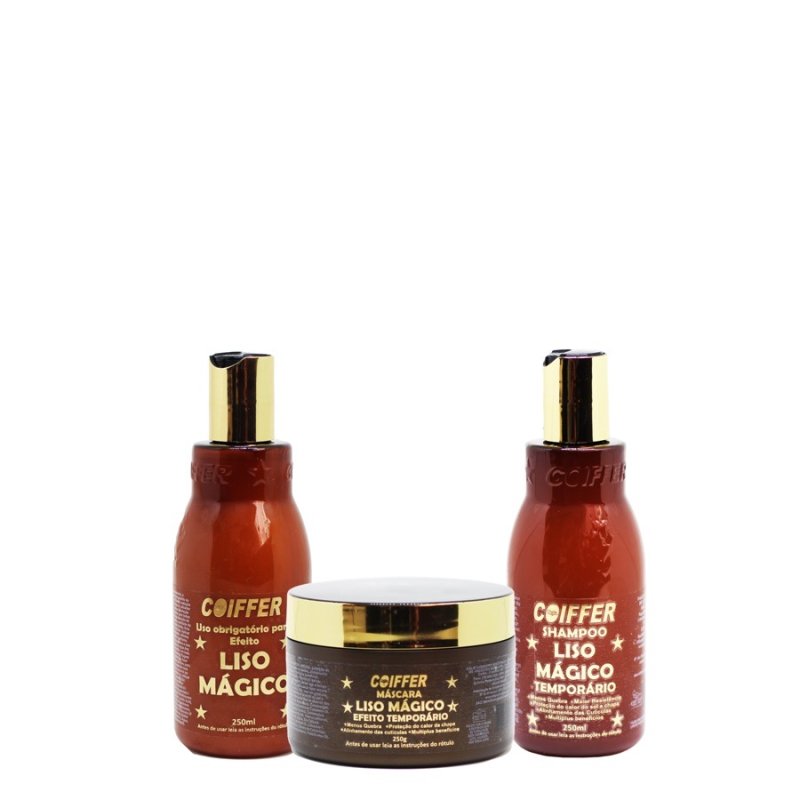 Kit Liso Mágico Coiffer Alisador Temporário e Redução de Frizz