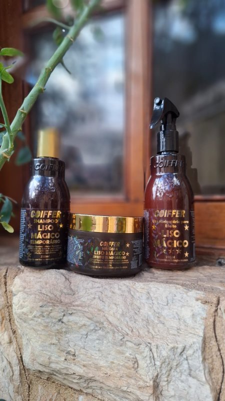 Kit Liso Mágico Coiffer Alisador Temporário e Redução de Frizz