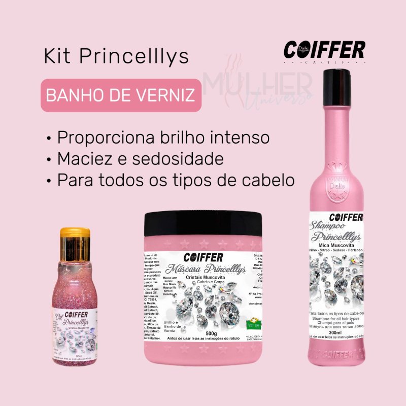 Kit Princellys Coiffer Efeito "Banho de Verniz"