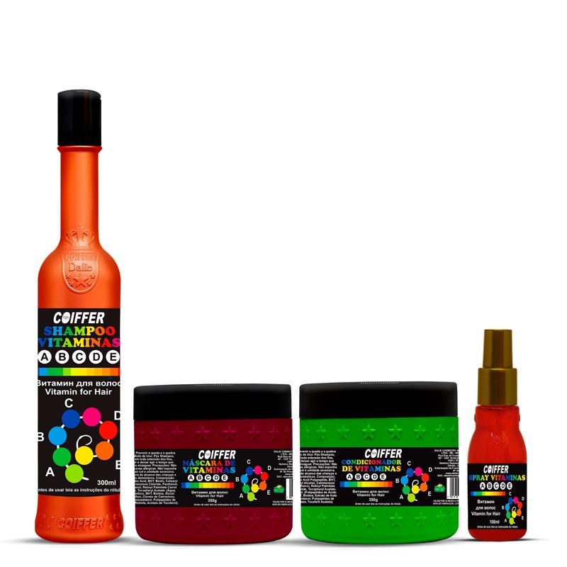 Kit Vitamina Capilar Coiffer 4 Produtos Previne a Quebra e a Queda dos Fios