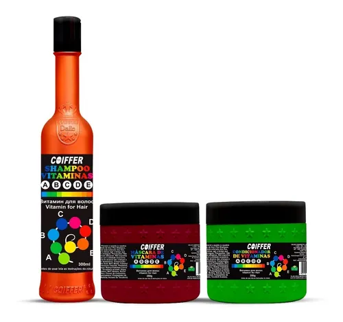 Kit Vitaminas Coiffer 3 Unidades Previne a Queda e a Quebra dos Fios