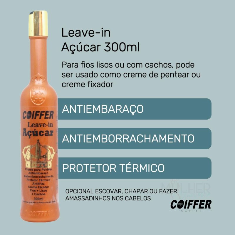 Leave-in Açúcar Coiffer 300ml Antiemborrachamento
