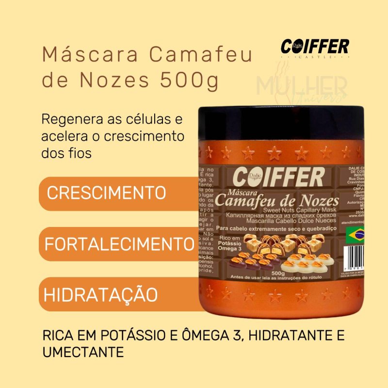 Máscara Camafeu de Nozes Coiffer 500g