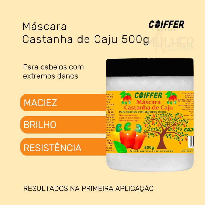 Máscara Castanha De Caju Coiffer 500g