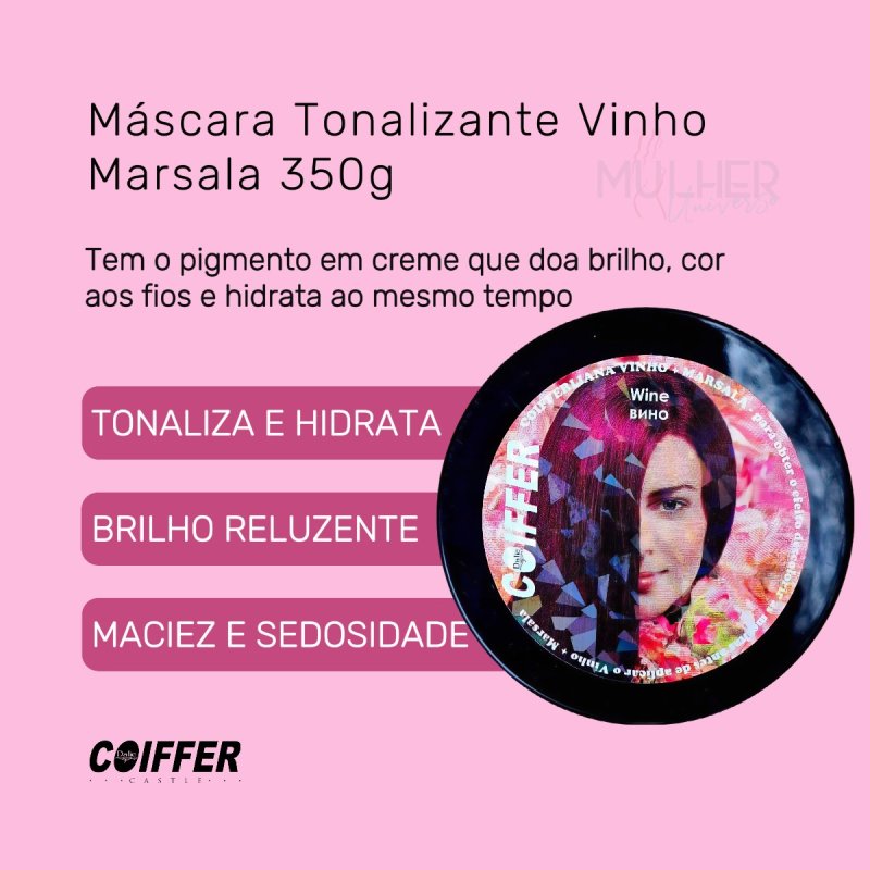 Máscara Coifferliana Vinho+ Marsala Coiffer 350g