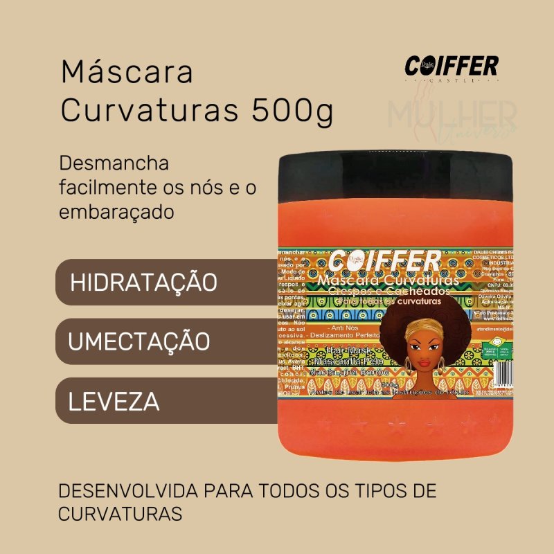 Máscara Curvaturas Crespos e Cacheados 500g Coiffer