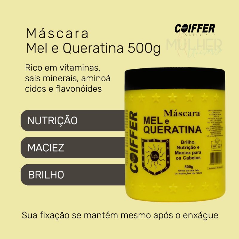 Máscara de Mel e Queratina Dalie Coiffer 500g