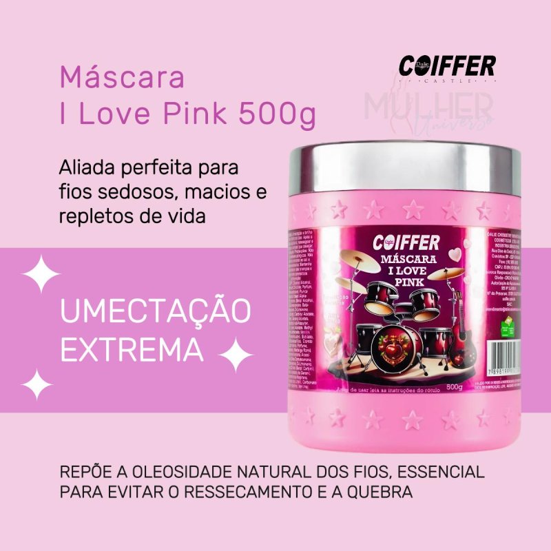 Máscara I Love Pink Coiffer 500g