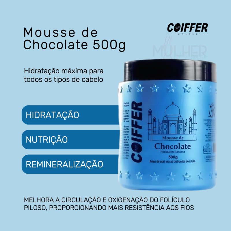 Máscara Mousse de Chocolate Coiffer 500g