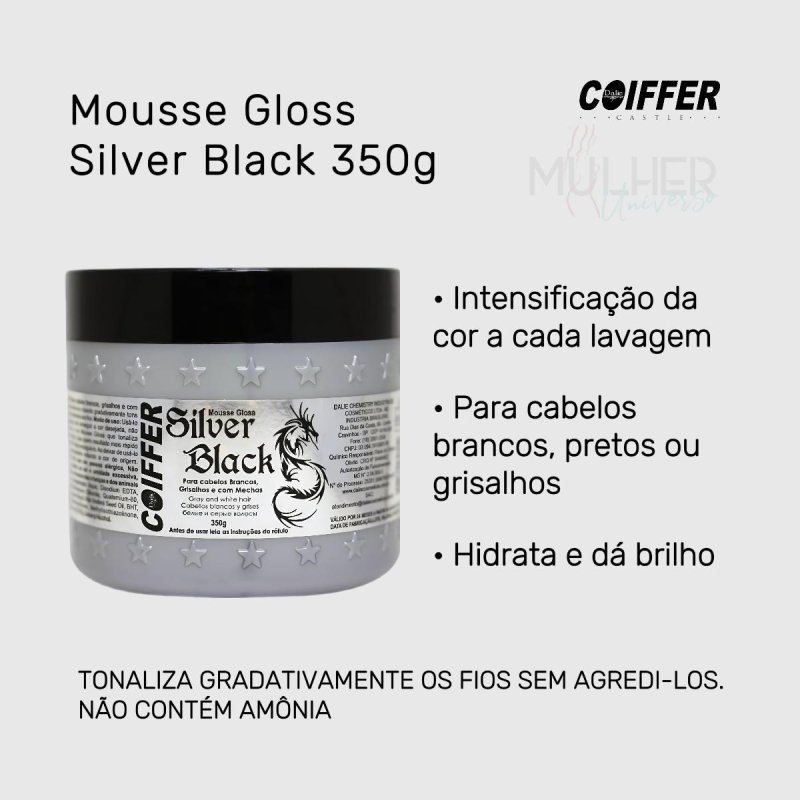 Mousse Gloss Silver Black 350g Coiffer