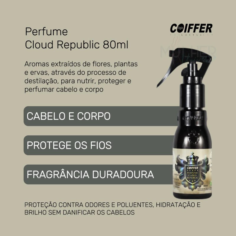 Perfume Cloud Republic Cabelo e Corpo 80ml Coiffer