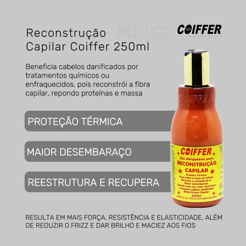 Reconstruçãoo Capilar Coiffer 250ml Repara Cabelos Danificados