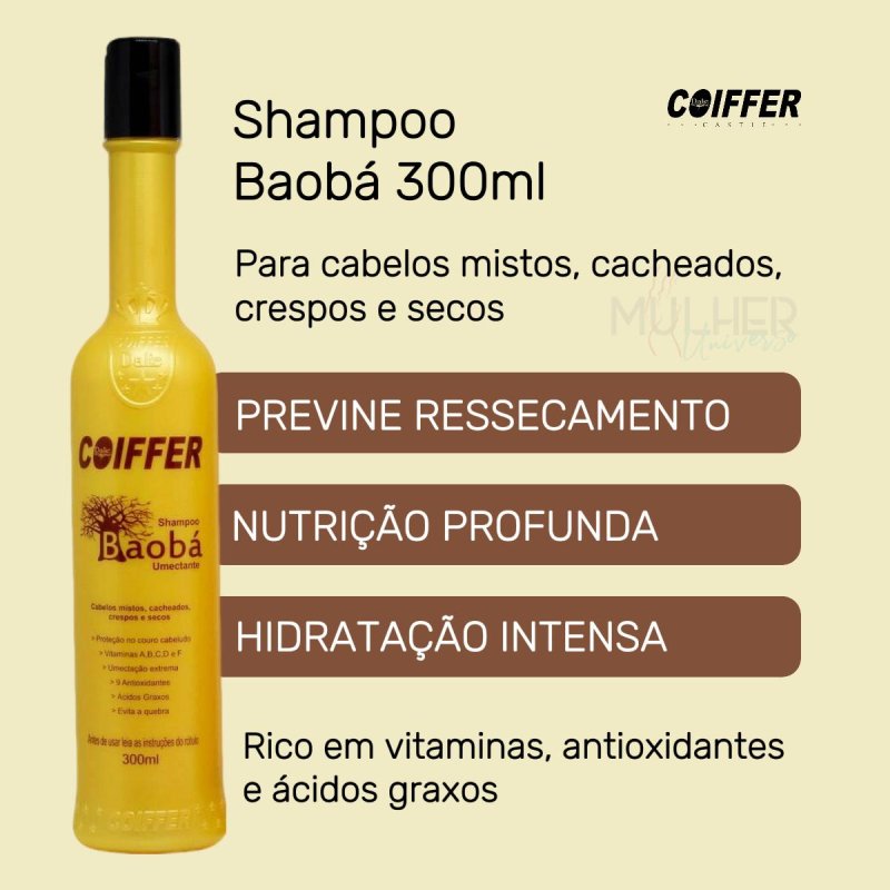 Shampoo Baobá 300ml Coiffer