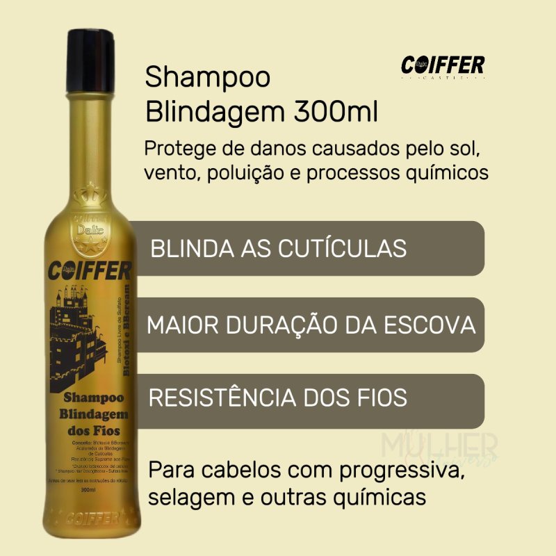 Shampoo Blindagem Blotoxi Coiffer 300ml Cabelos com Química e Progressiva