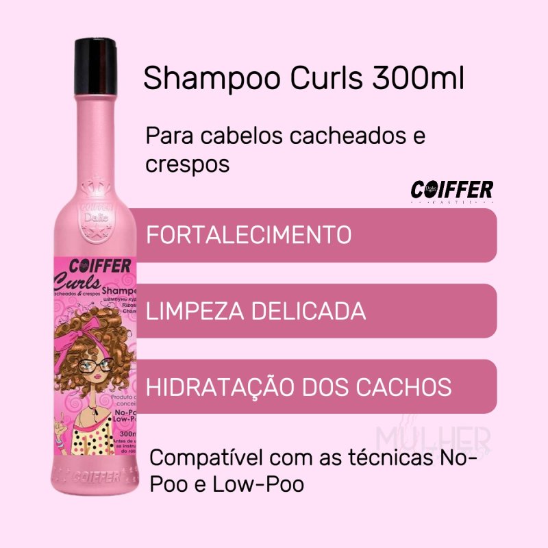 Shampoo Curls Coiffer 300ml Cabelos Cacheados e Crespos