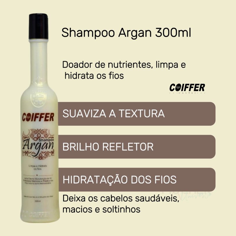 Shampoo de Argan Coiffer 300ml