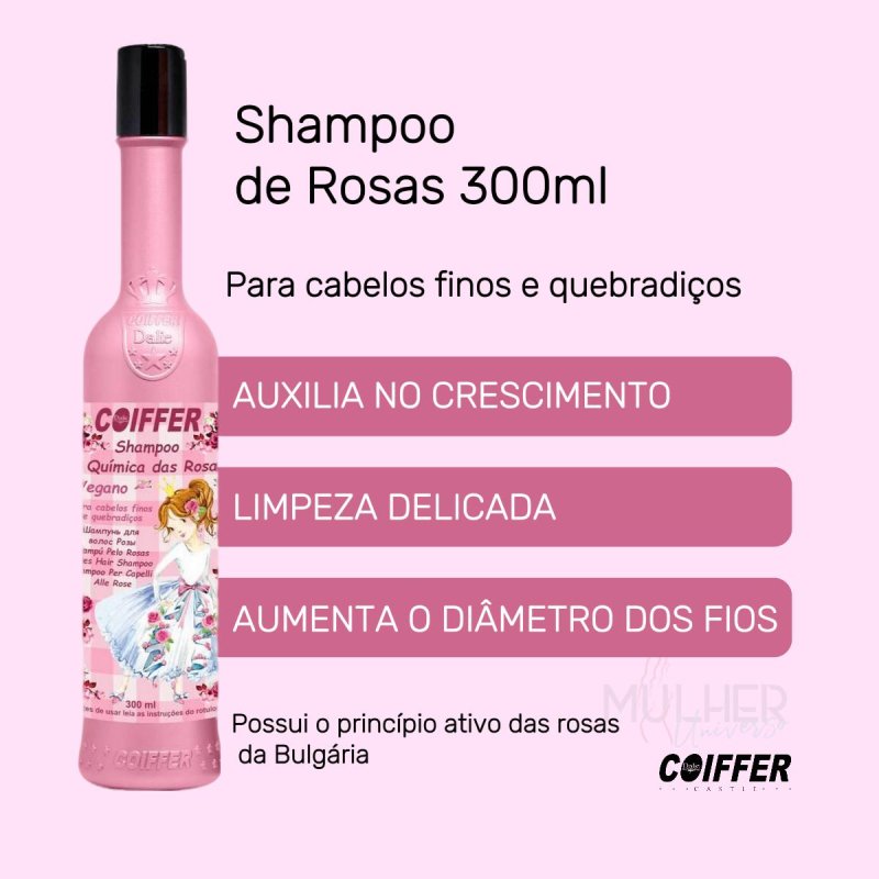 Shampoo de Rosas Coiffer 300ml