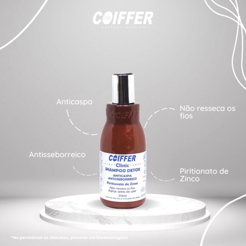 Shampoo Detox Anticaspa Coiffer 250ml Cabelos Oleosos e com Caspa