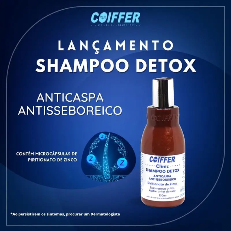 Shampoo Detox Anticaspa Coiffer 250ml Cabelos Oleosos e com Caspa
