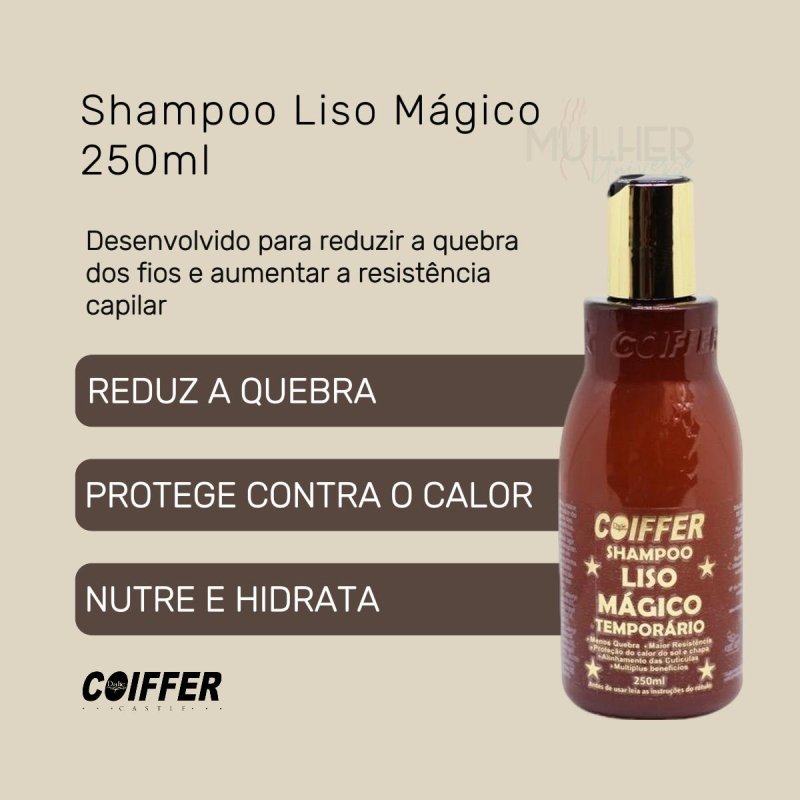 Shampoo Liso Mágico 250ml Coiffer