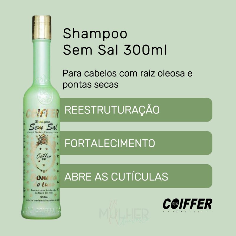 Shampoo Sem Sal Boneca de Luxo 300ml Coiffer