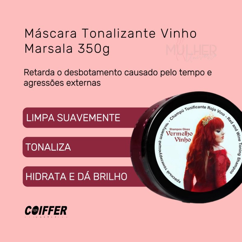 Shampoo Tonalizante Vermelho Vinho 350g