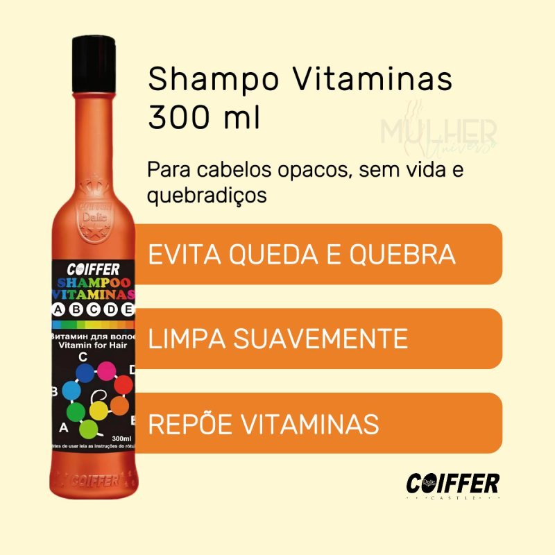 Shampoo Vitaminas 300ml Coiffer